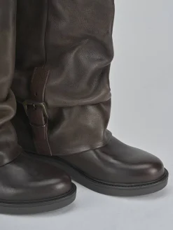 Stivali tacco 3cm pelle testa