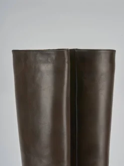 Stivali tacco 9cm pelle testa