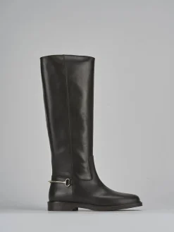 Stivali tacco 2cm pelle testa