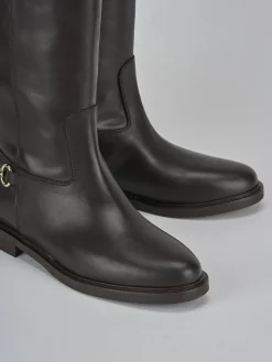 Stivali tacco 2cm pelle testa