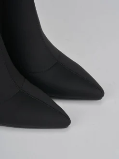 Stivali tacco 8cm tessuto nero