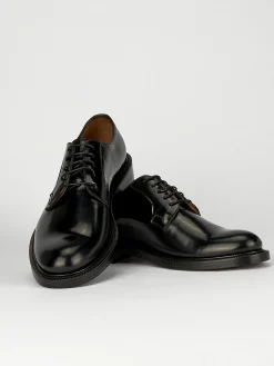 Stringata tacco 2cm nero pelle