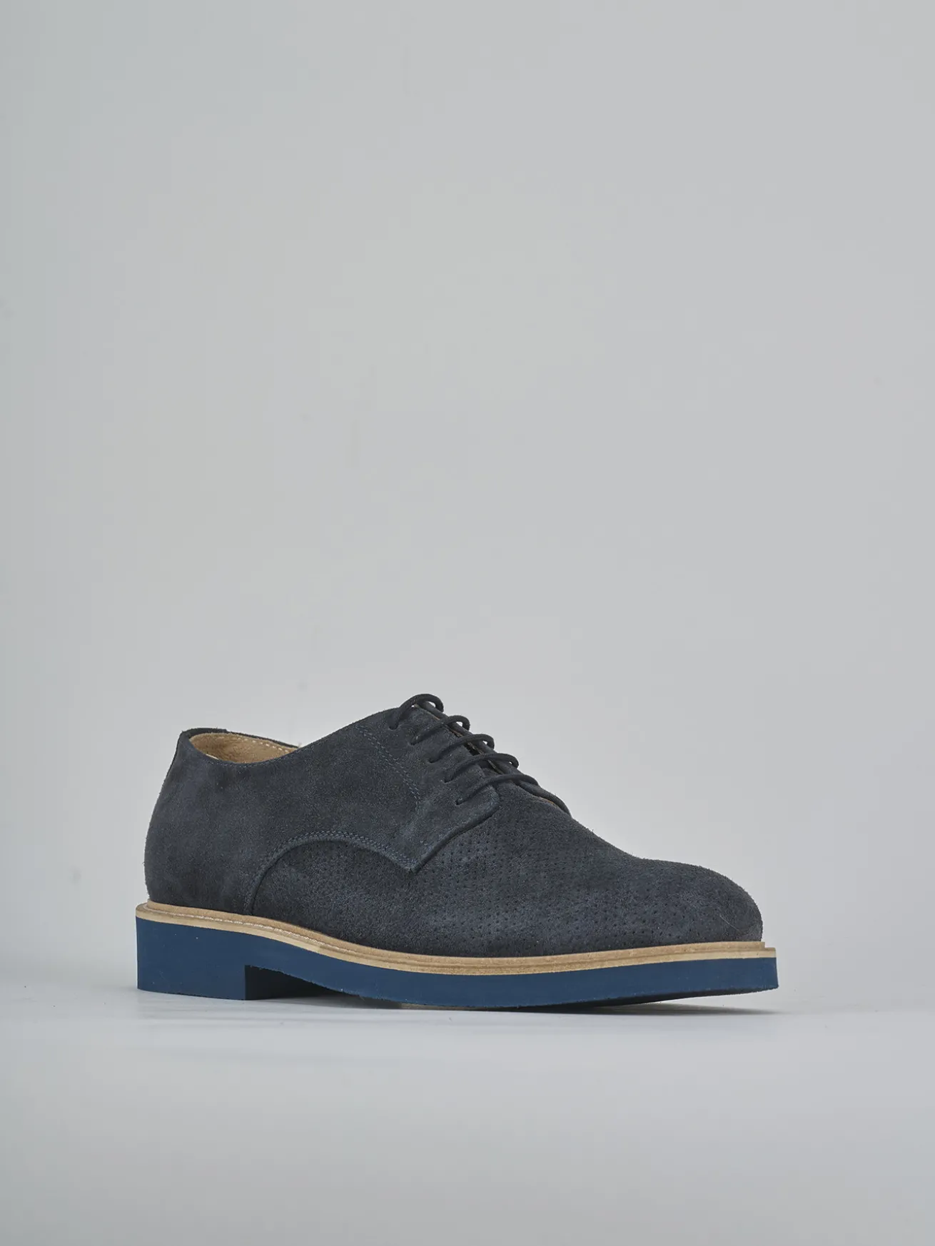 Stringate camoscio blu