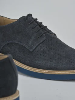 Stringate camoscio blu