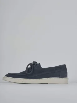 Stringate camoscio blu