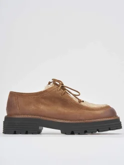 Stringate tacco 2cm camoscio marrone