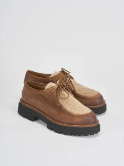 Stringate tacco 2cm camoscio marrone