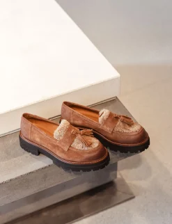 Stringate tacco 2cm camoscio marrone