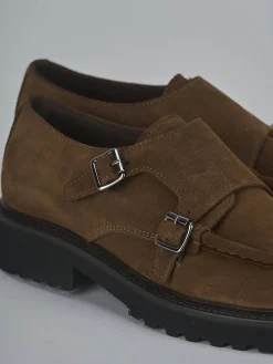 Stringate tacco 2cm camoscio marrone