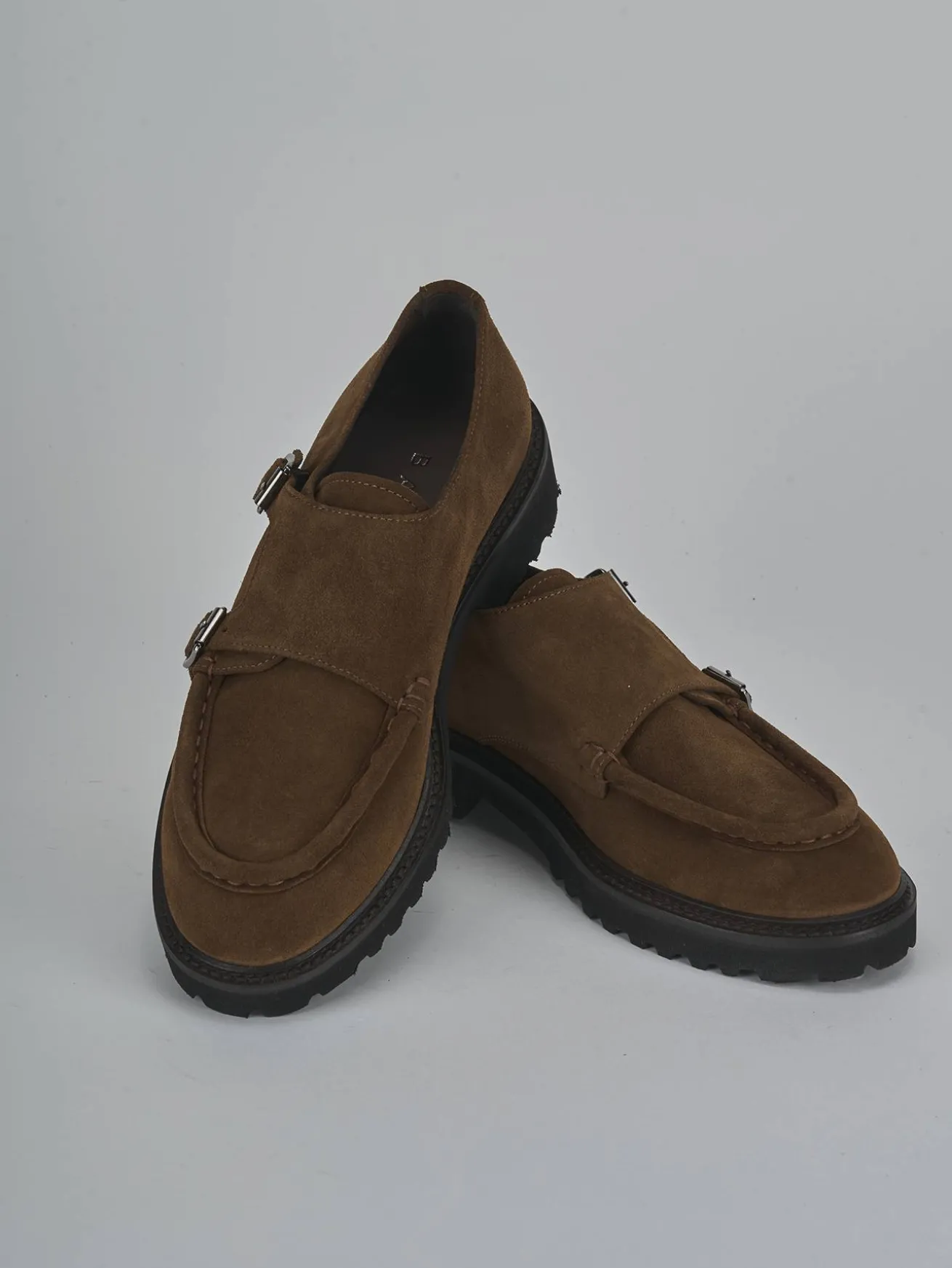 Stringate tacco 2cm camoscio marrone