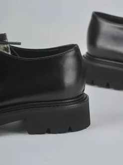 Stringate tacco 3cm cavallino nero