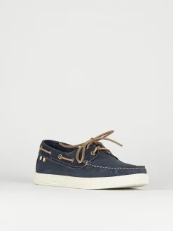 Stringate tacco 1cm nabuk azzurro