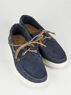 Stringate tacco 1cm nabuk azzurro