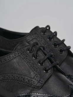 Stringate tacco 2cm pelle nero