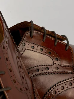 Stringate tacco 1cm pelle marrone