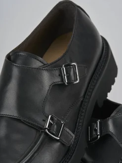 Stringate tacco 3cm pelle nero