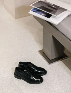 Stringate tacco 2cm pelle nero