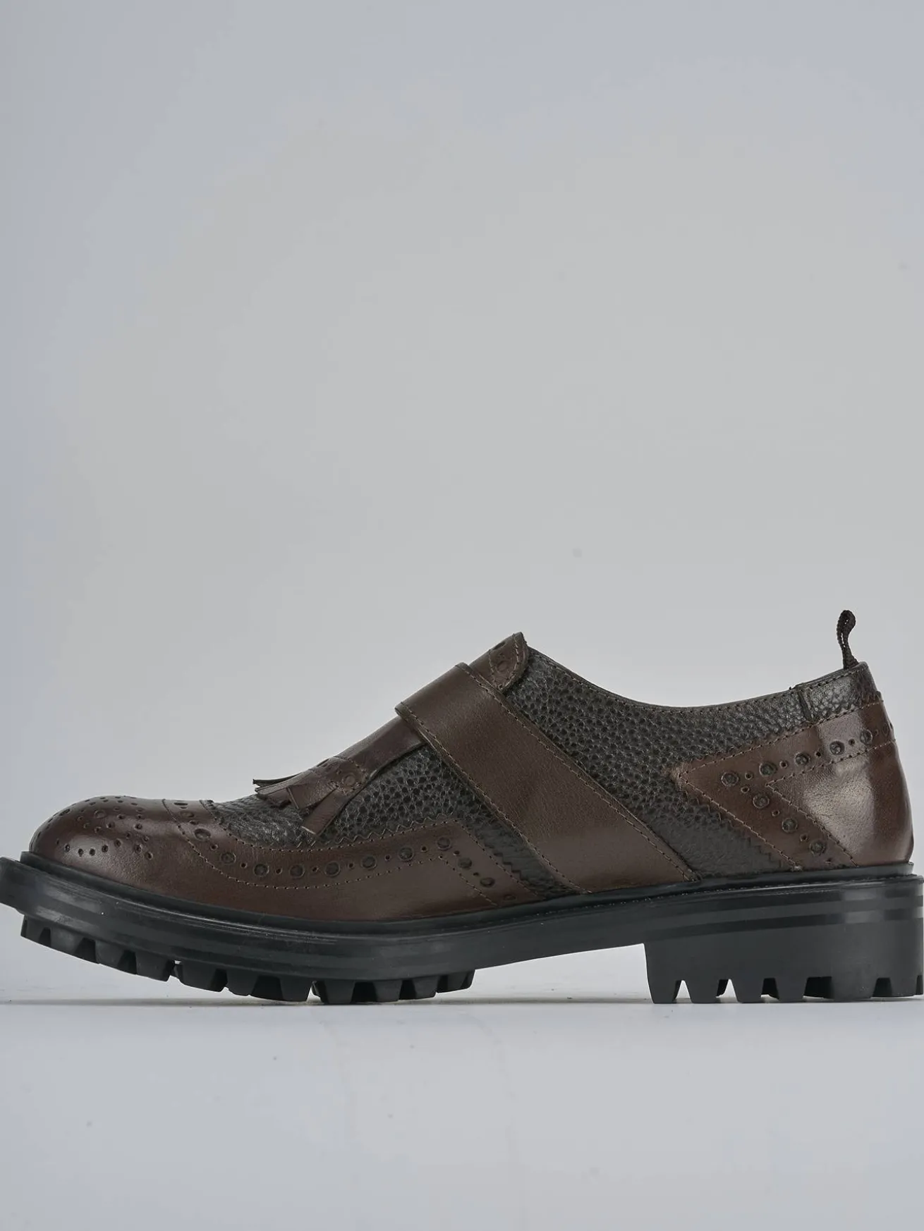 Stringate tacco 2cm pelle testa