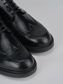 Stringate tacco 2cm pelle nero