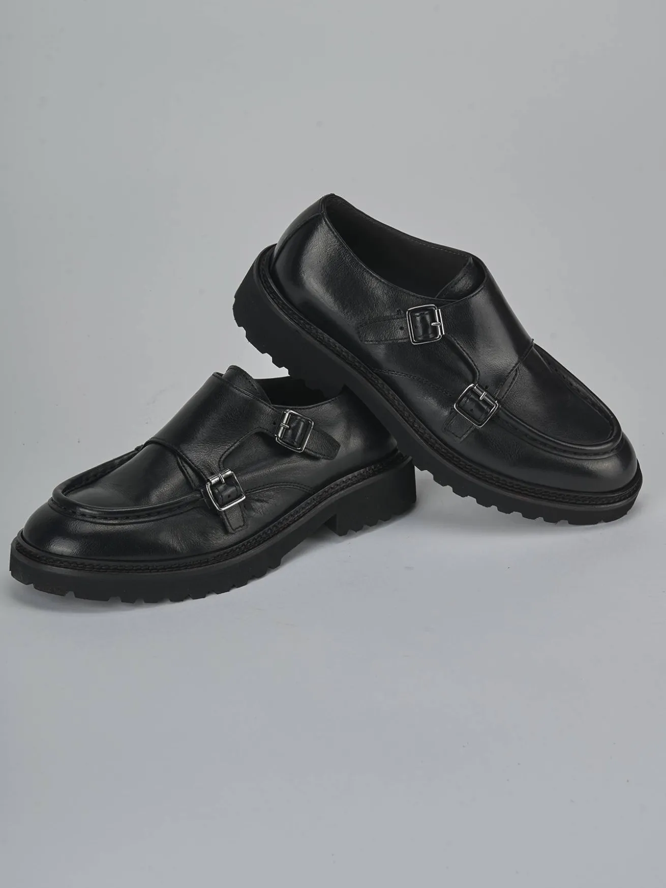 Stringate tacco 2cm pelle nero