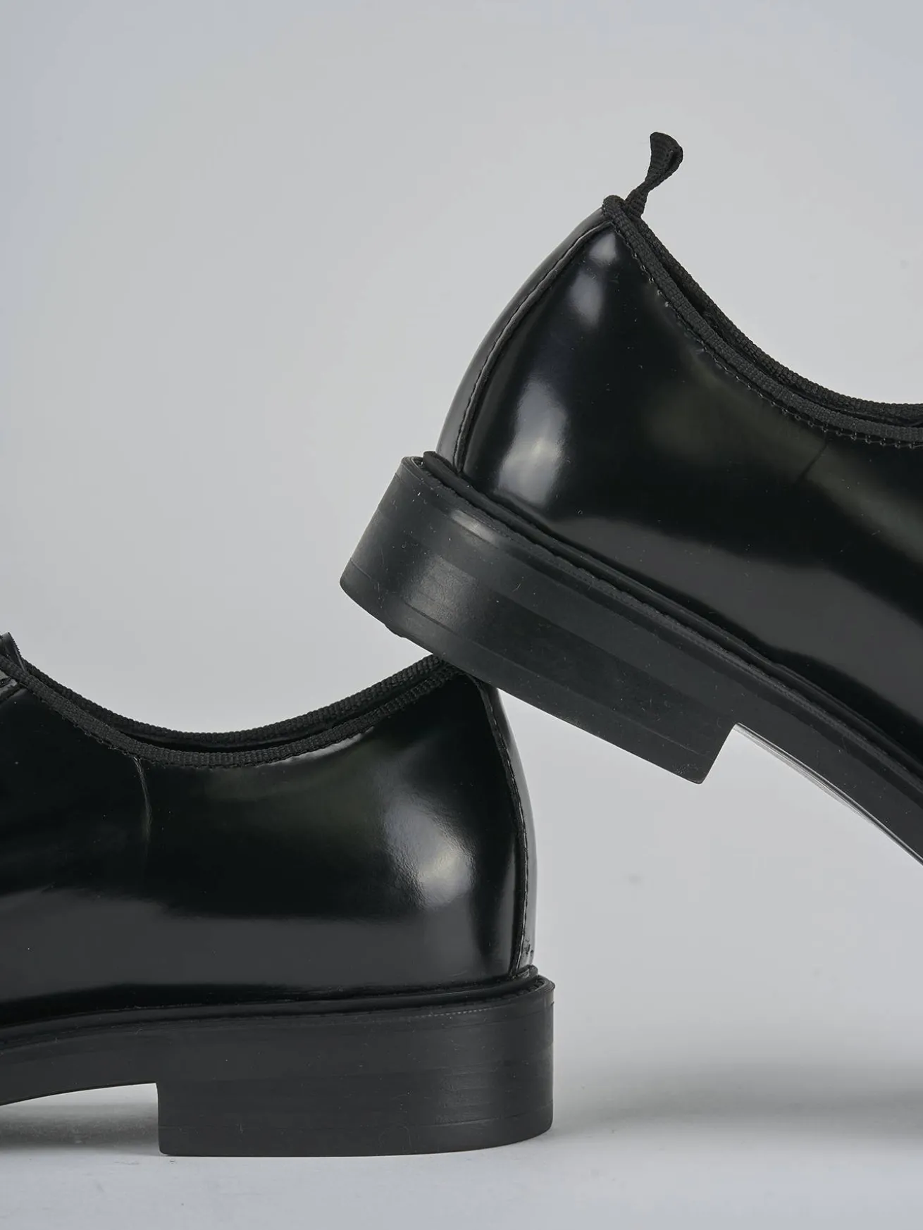 Stringate tacco 2cm pelle nero