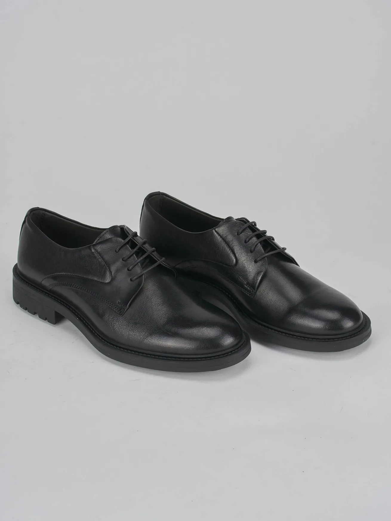 Stringate tacco 2cm pelle nero