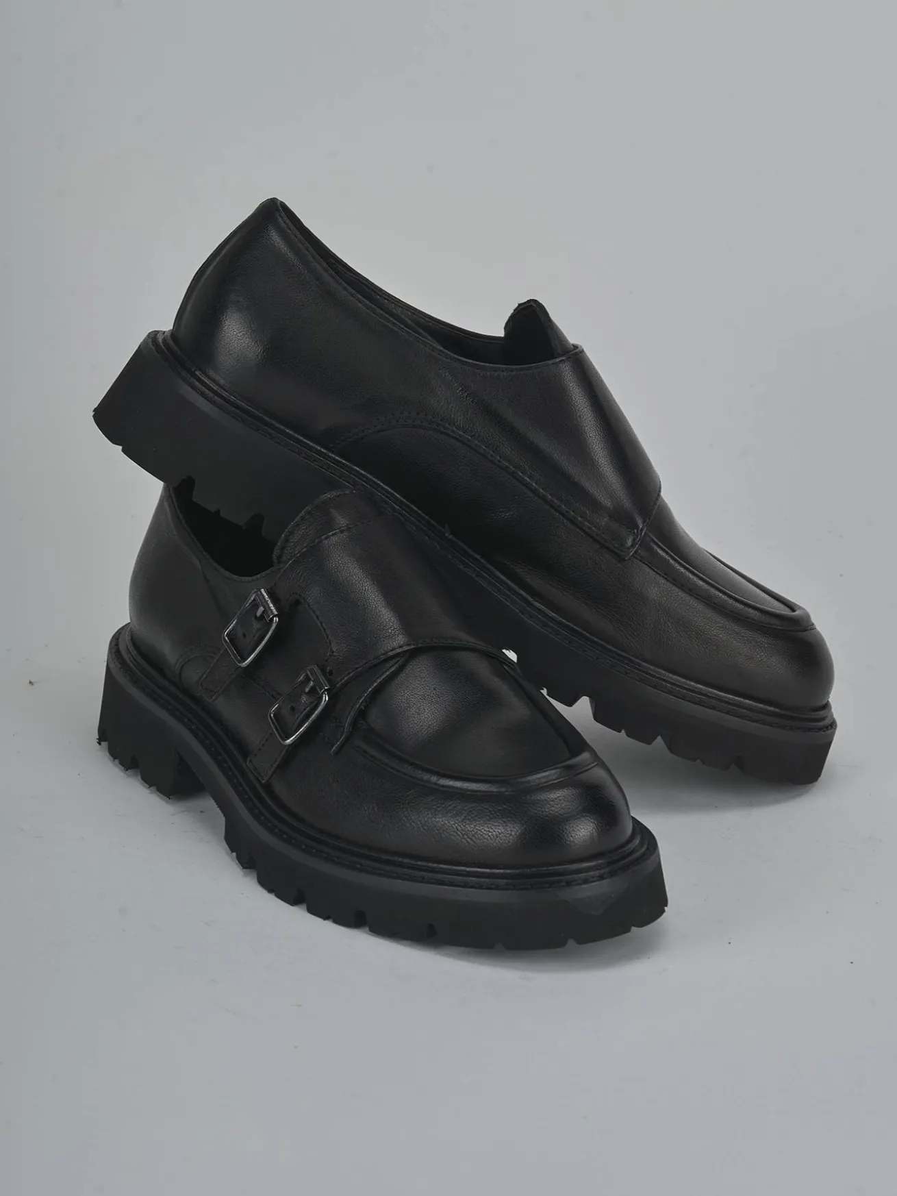 Stringate tacco 3cm pelle nero