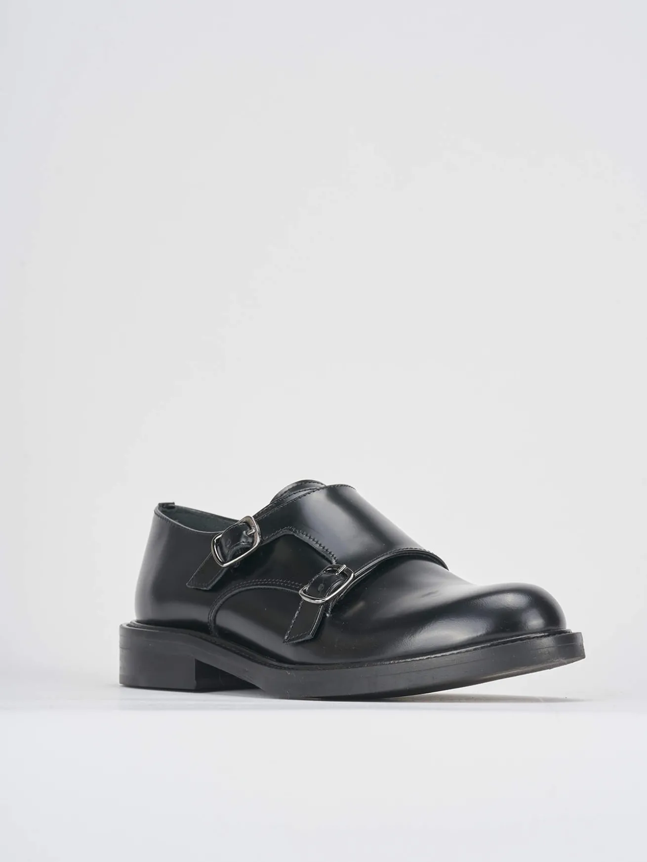 Stringate tacco 2cm pelle nero