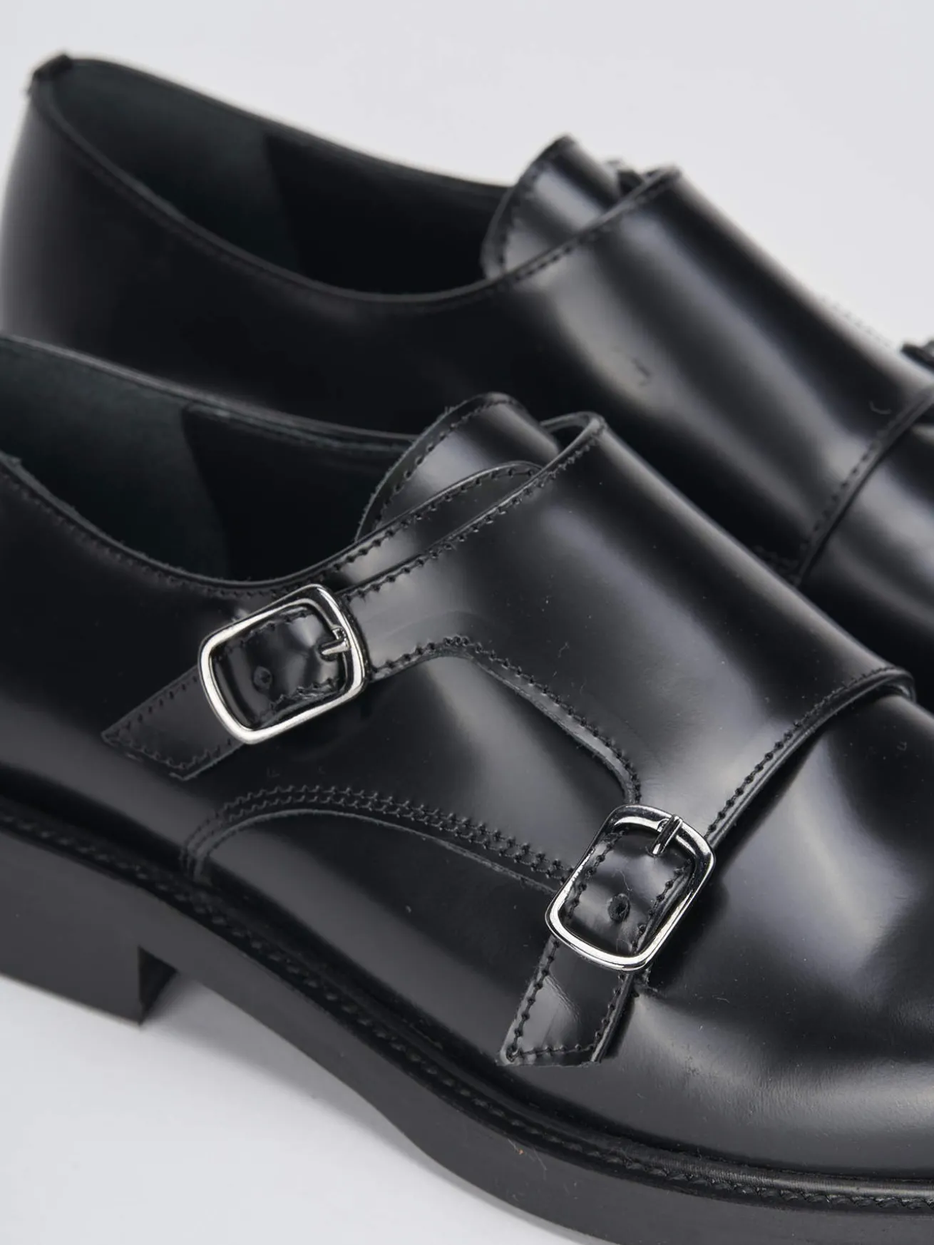 Stringate tacco 2cm pelle nero