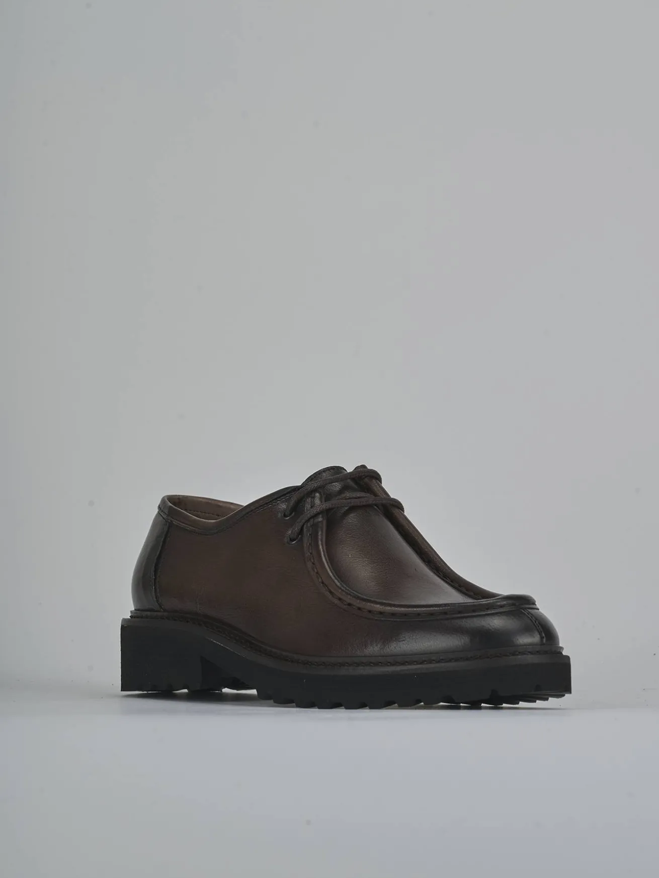 Stringate tacco 2cm pelle testa