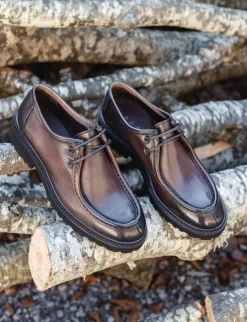 Stringate tacco 2cm pelle testa