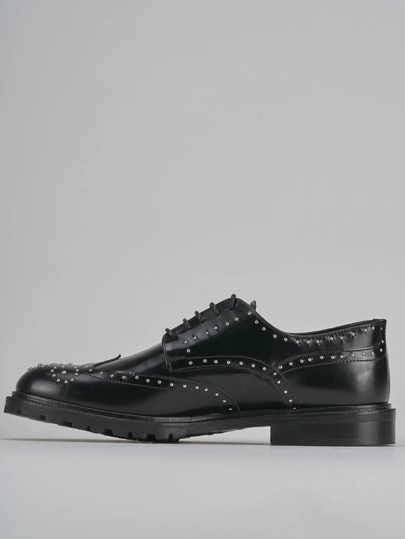 Stringate tacco 2cm pelle nero