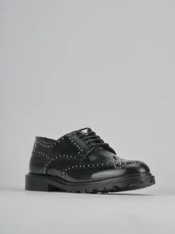 Stringate tacco 2cm pelle nero