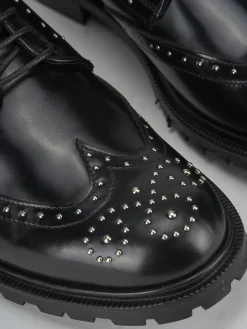 Stringate tacco 2cm pelle nero