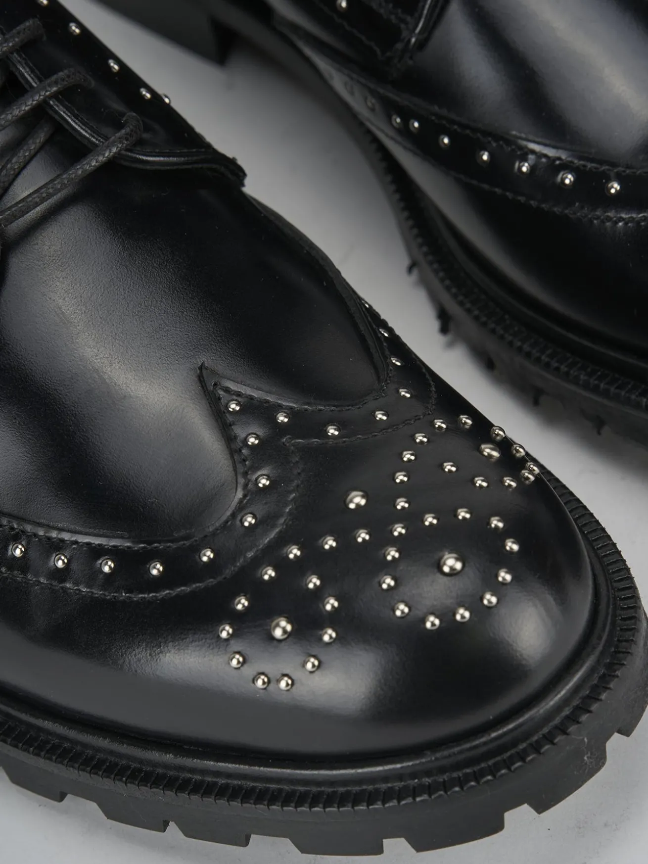 Stringate tacco 2cm pelle nero