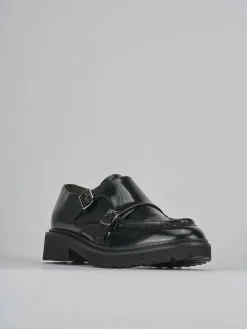 Stringate tacco 3cm pelle nero