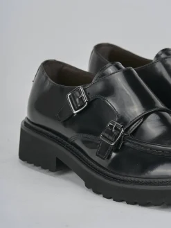 Stringate tacco 3cm pelle nero