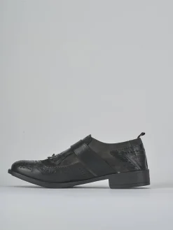 Stringate tacco 2cm pelle nero