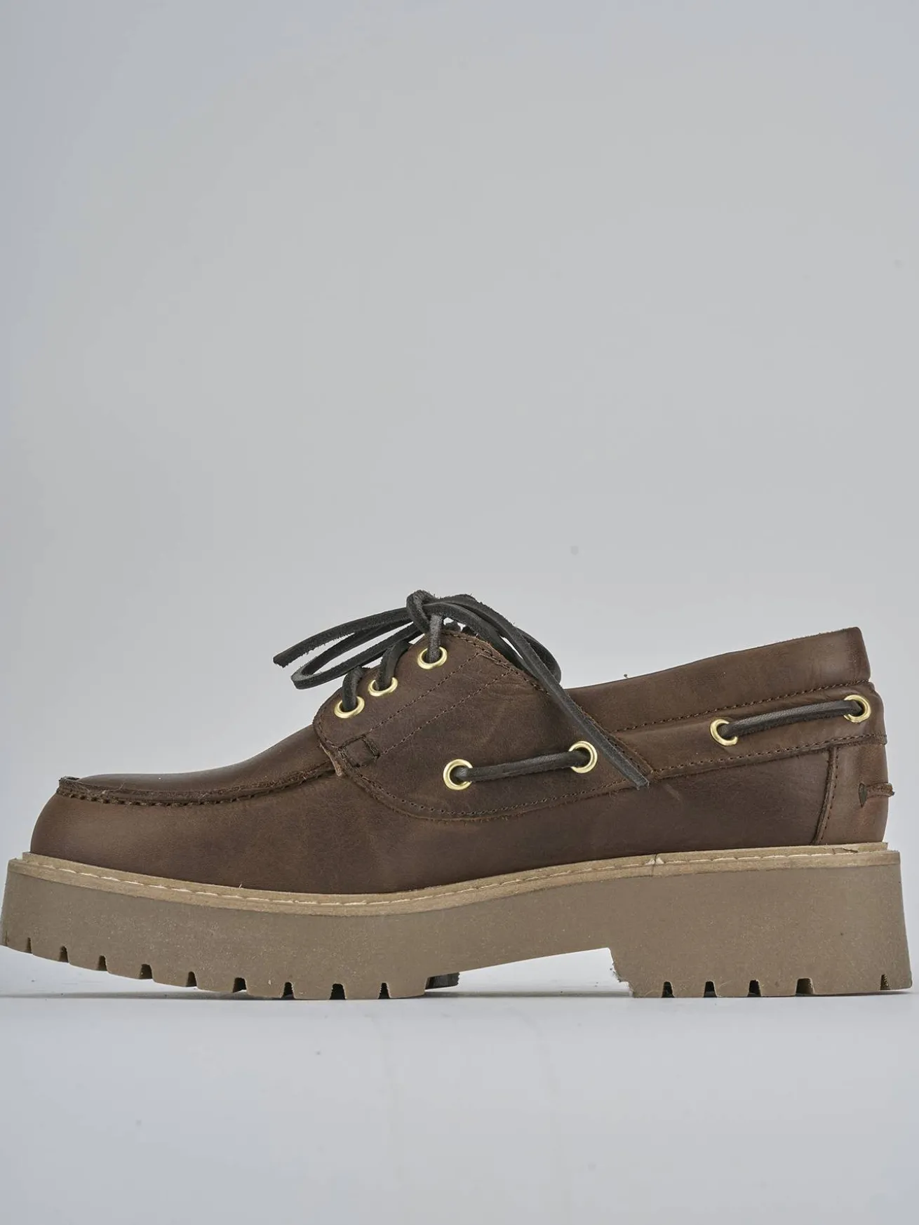 Stringate tacco 3cm pelle testa