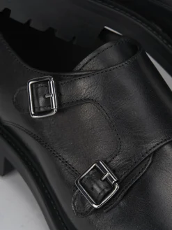 Stringate tacco 2cm pelle nero