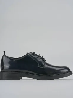 Stringate tacco 2cm pelle blu