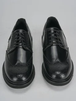 Stringate tacco 2cm pelle nero