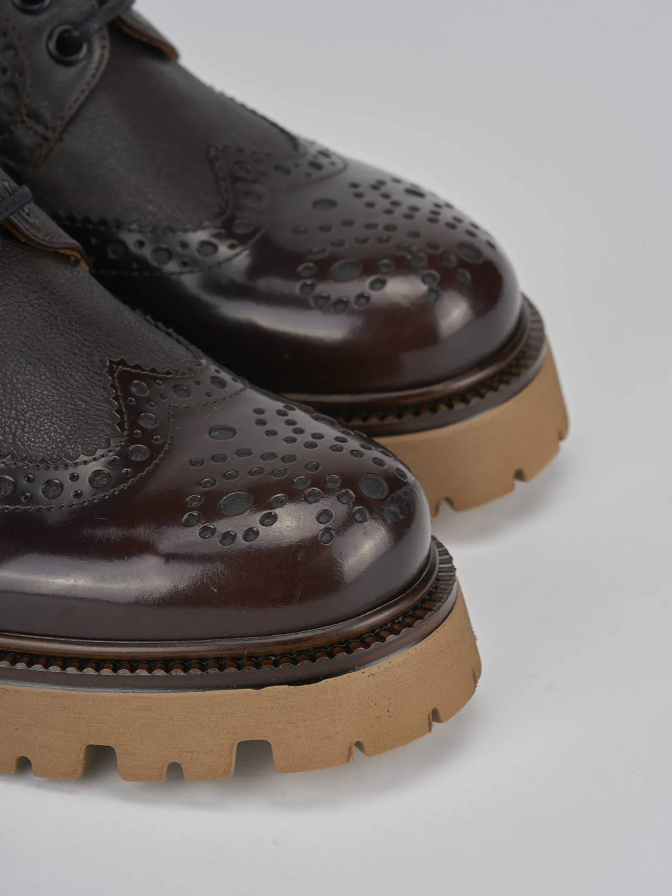 Stringate tacco 2cm pelle testa