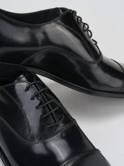 Stringate tacco 1cm pelle nero