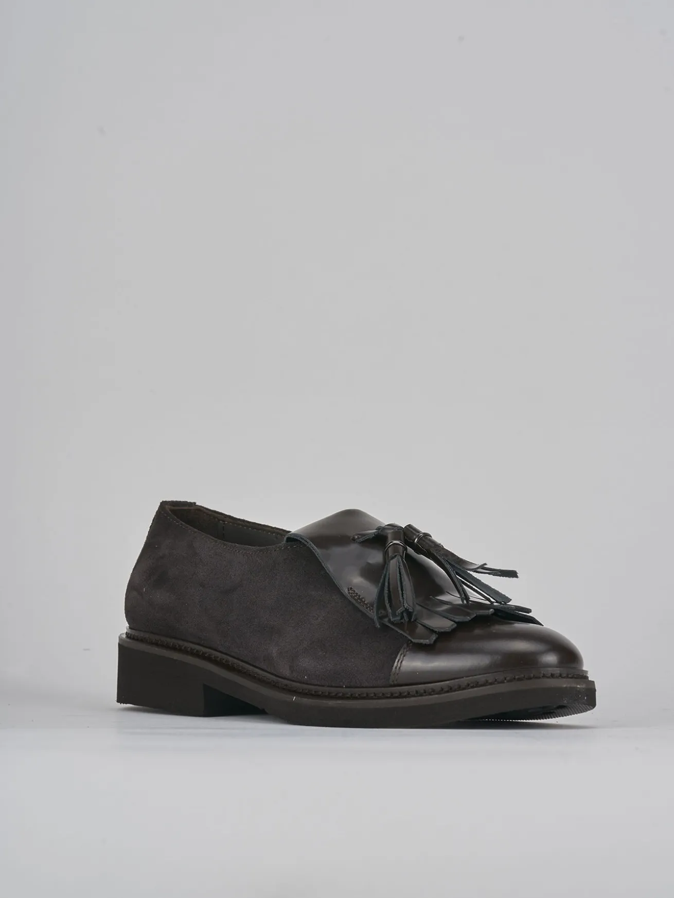 Stringate tacco 2cm pelle testa