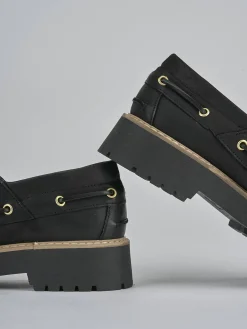 Stringate tacco 3cm pelle nero