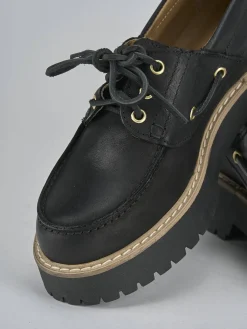 Stringate tacco 3cm pelle nero