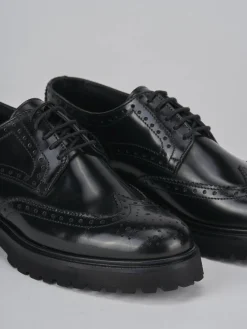 Stringate tacco 2cm pelle nero