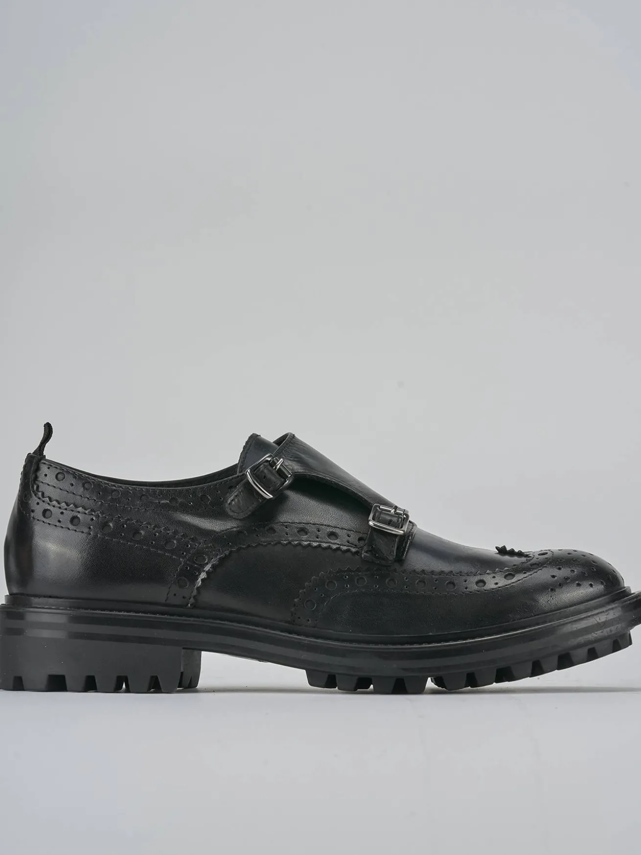 Stringate tacco 2cm pelle nero