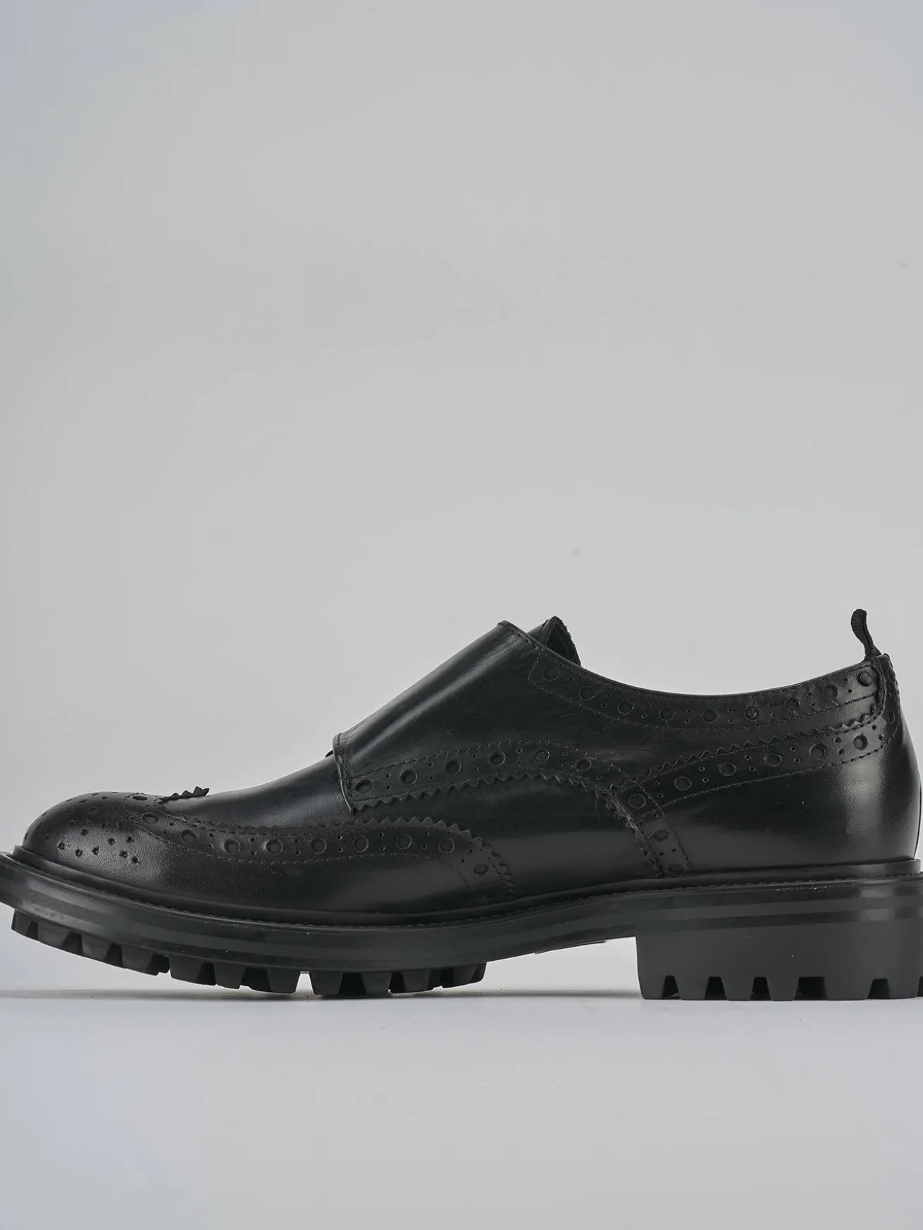 Stringate tacco 2cm pelle nero